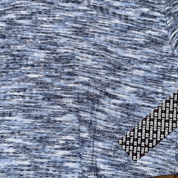 Almost Famous Blue White Poly Spandex Blend Croptop Shirt Juniors XL NWT - Picture 3 of 4